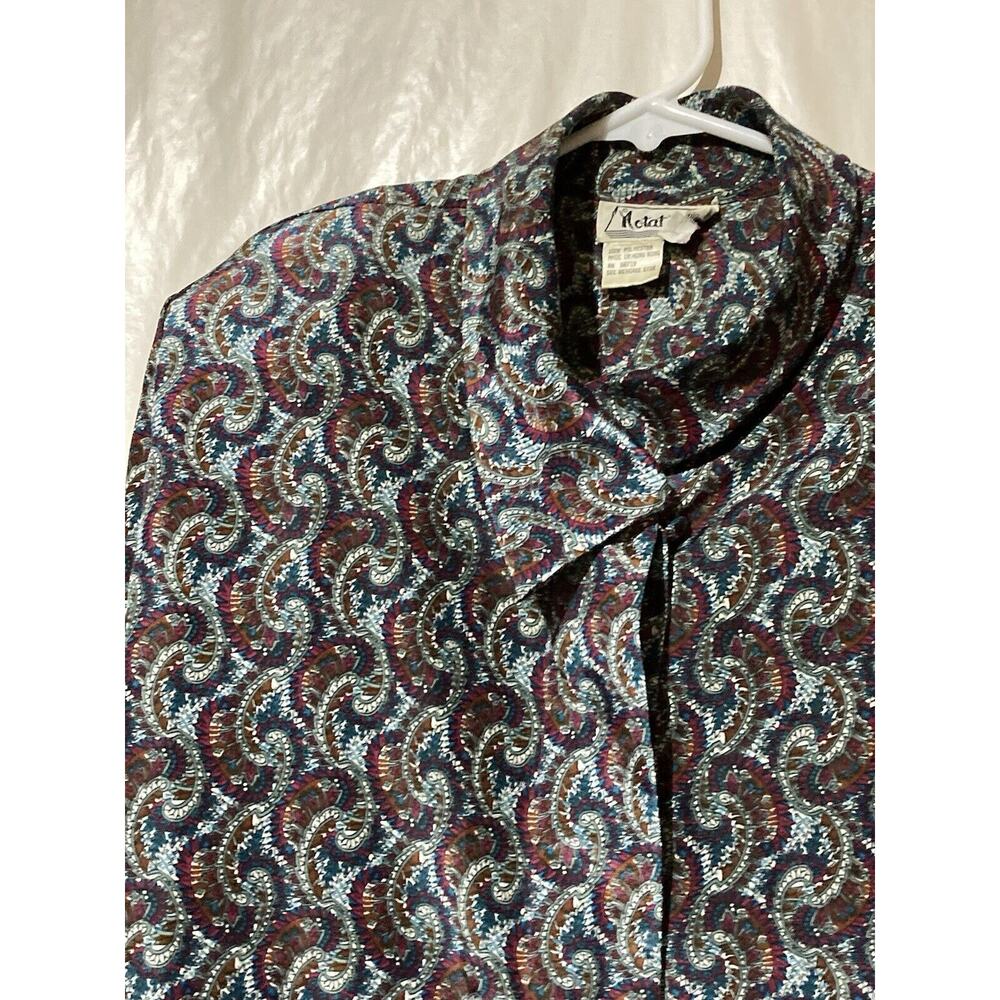 Notations Vintage 80s Blouse Size 12 Secretary‎ Career Paisley High Neck